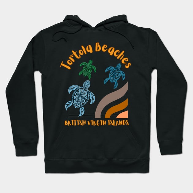 Tortola beaches British Virgin Islands Hoodie by DW Arts Design